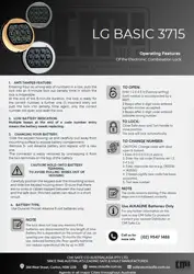 Lock Instruction - LG Basic 3715
